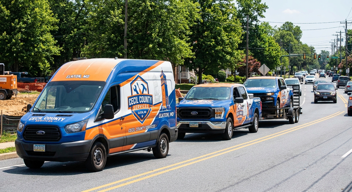 Commercial vehicle wraps increase Elkton fleet visibility and brand recognition