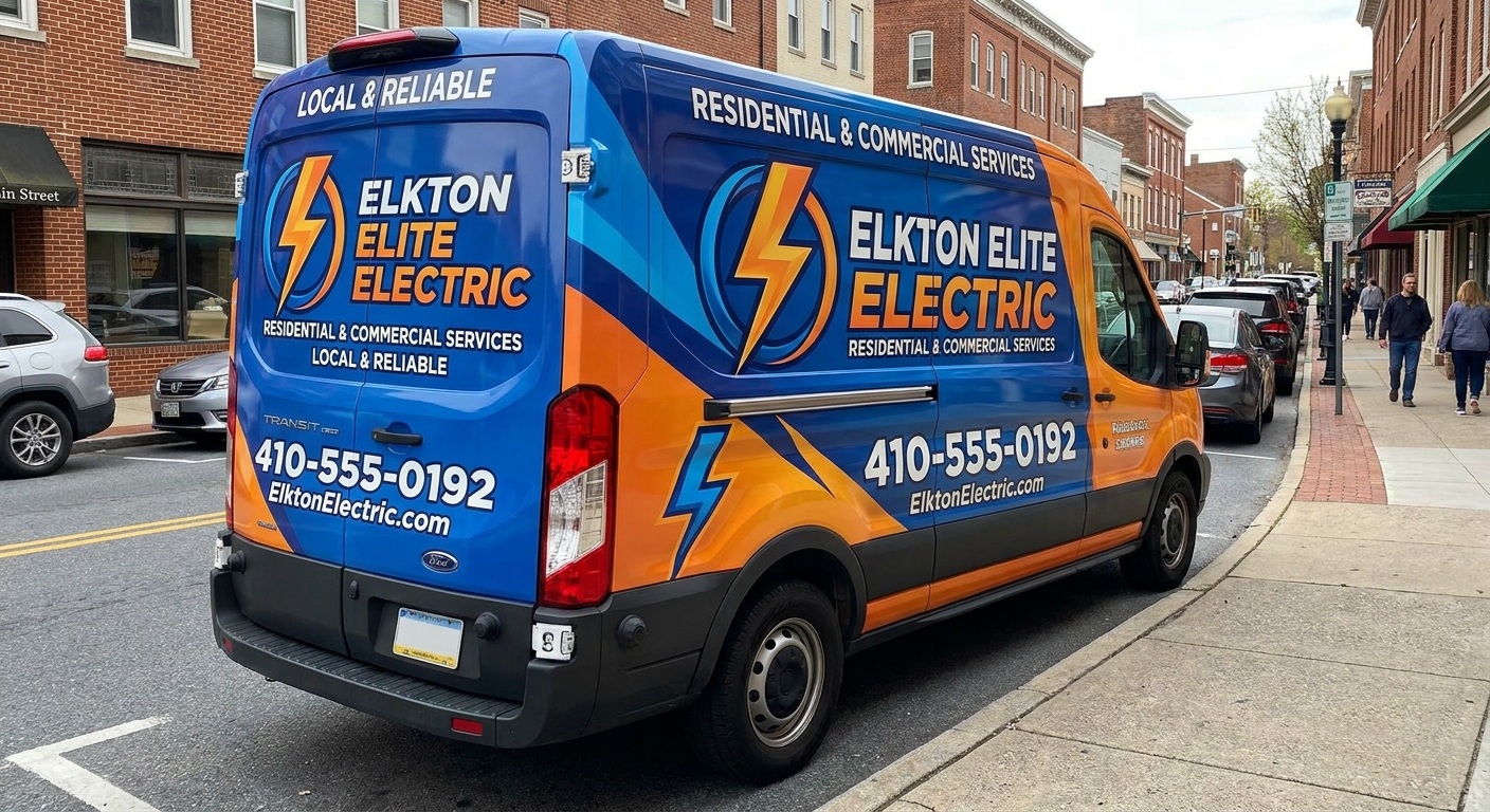 Commercial vehicle wrap protecting paint and boosting Elkton local advertising