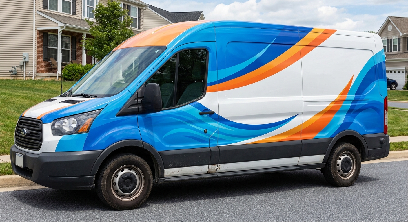 Commercial vehicle wrap in Elkton still looking great after three years of weather and use