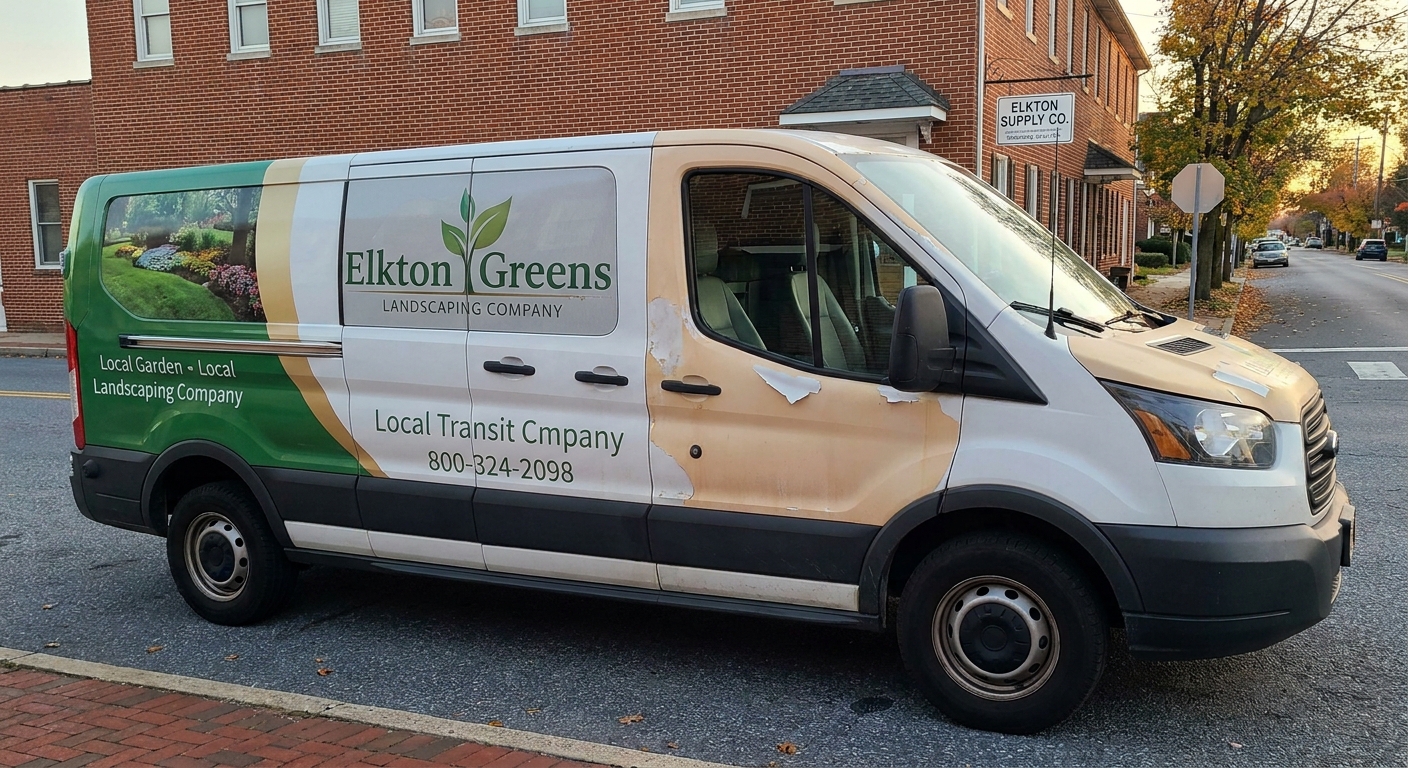 Commercial vehicle wrap lifespan in Elkton, including signs of fading, peeling, and when to replace.