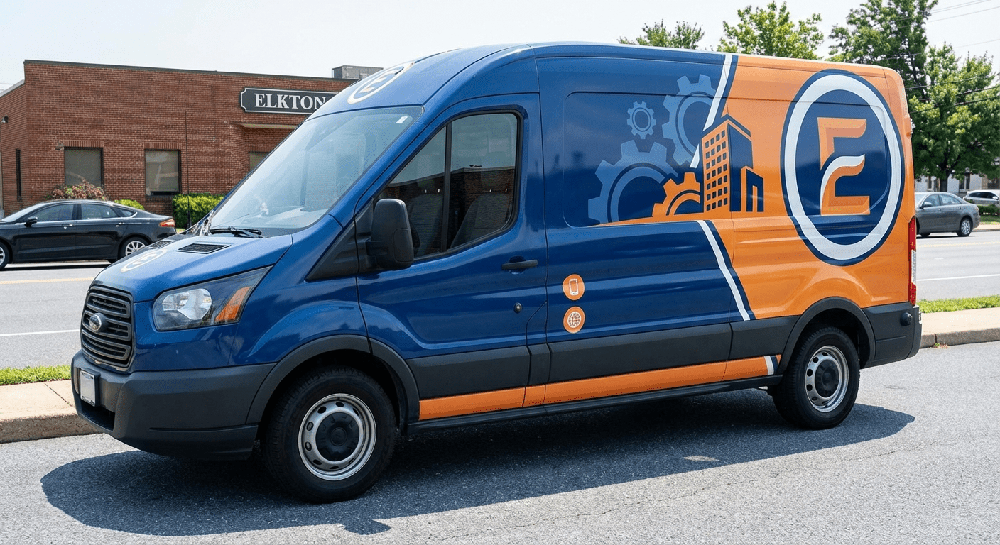 Professional commercial vehicle wrap in Elkton with clean design, high-quality materials, and expert installation